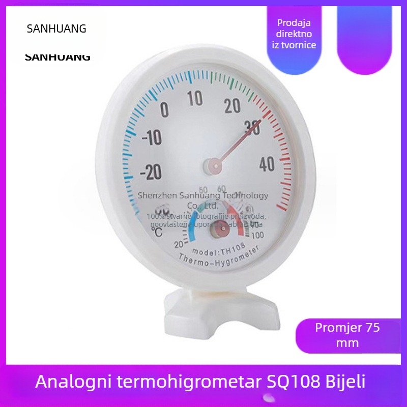 Analogni termohigrometar za prostorije – mjeri temperaturu i vlagu, standardna preciznost