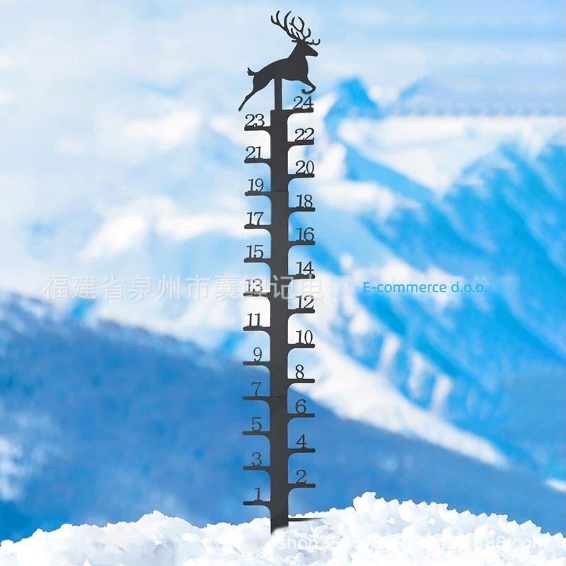 Željezni mjerač snijega za kvadrat, moderni minimalistički metalni dekor XLJ