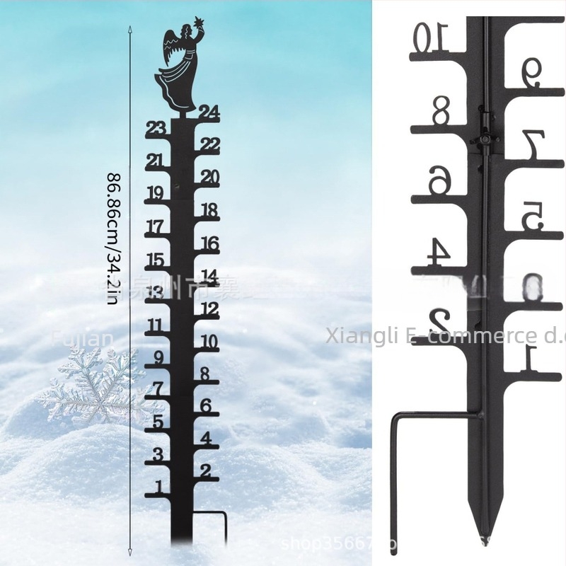 Željezni mjerač snijega za kvadrat, moderni minimalistički metalni dekor XLJ