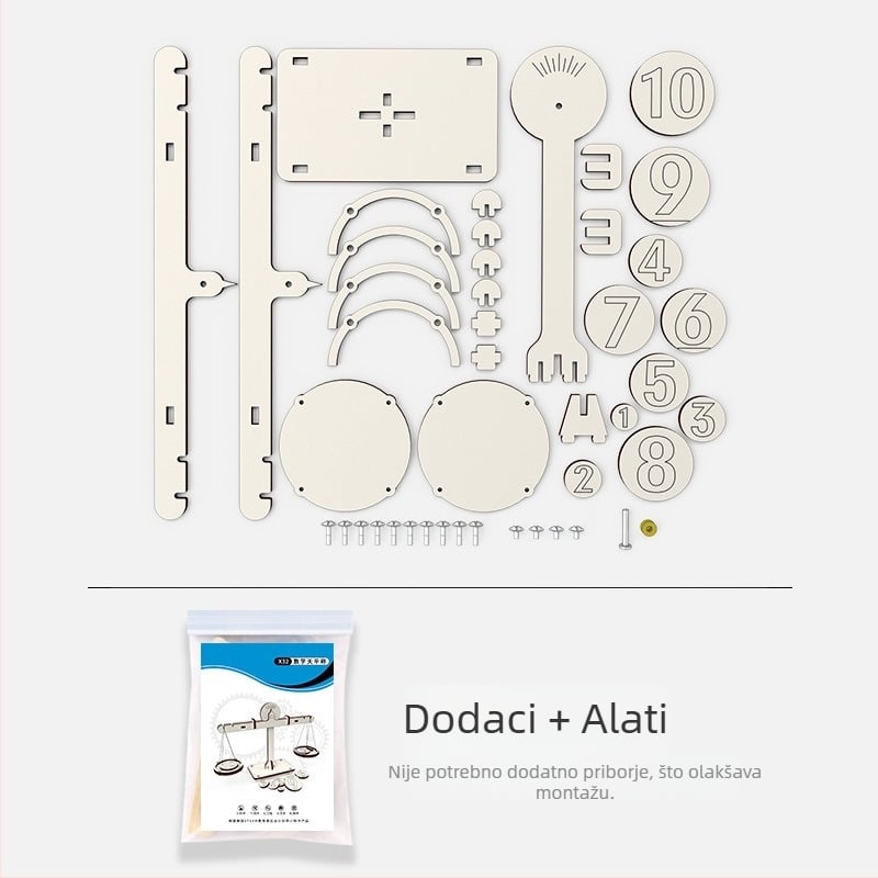 STEM edukativna drvena igračka: DIY višefunkcionalni znanstveni eksperimenti s vaga za intelektualni razvoj, za djecu 4–6 godina.