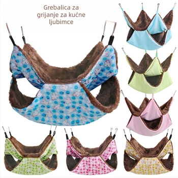 Hamac za hrčke s dvostrano plišanim toplim vrećom za spavanje, materijal: tkanina, četiri sezone, branda: 3inch families