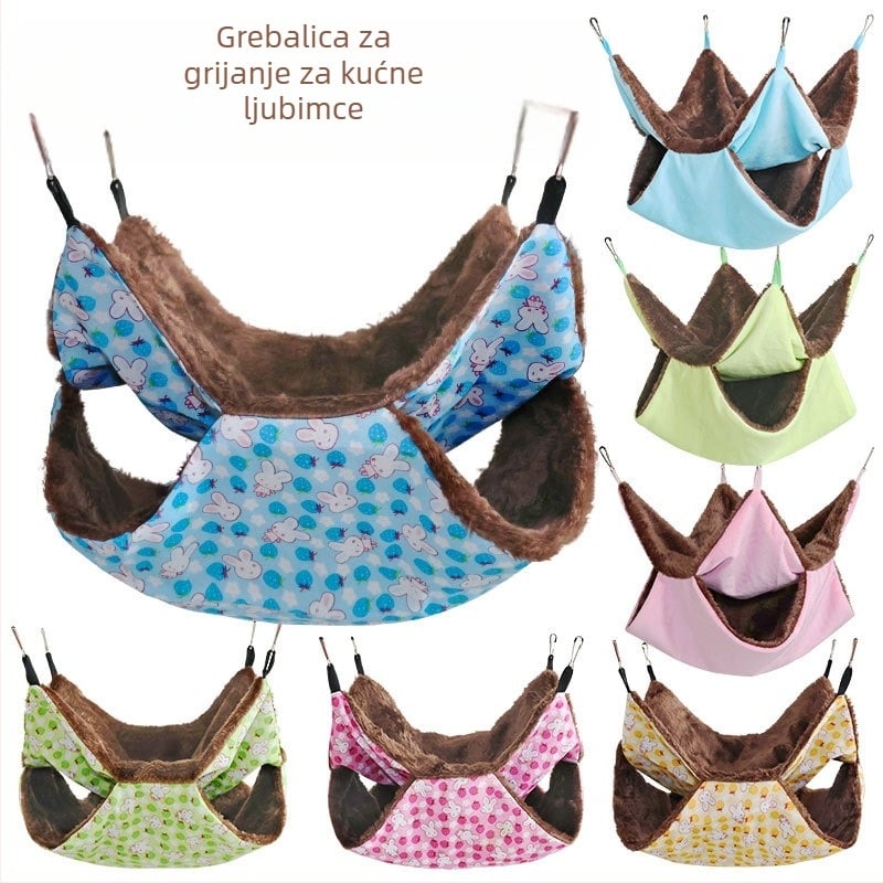 Hamac za hrčke s dvostrano plišanim toplim vrećom za spavanje, materijal: tkanina, četiri sezone, branda: 3inch families