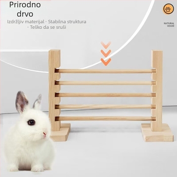 Drvena skok-stup za male kućne ljubimce — odvojiva trening-stup za zečeve i guinejske svinje