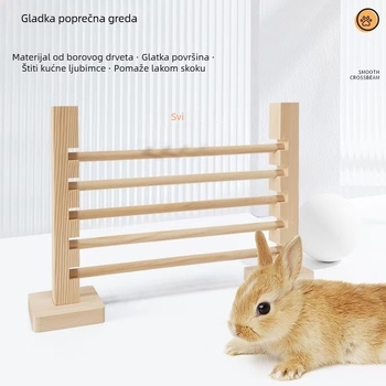 Drvena skok-stup za male kućne ljubimce — odvojiva trening-stup za zečeve i guinejske svinje