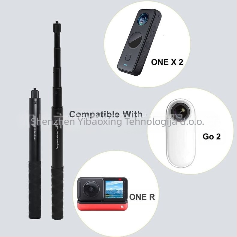 Nevidljivi protuklizni sklopivi selfie štapić za Insta360 ONE X3, ONE X2, ONE R i GoPro, izrađen od legure i karbona
