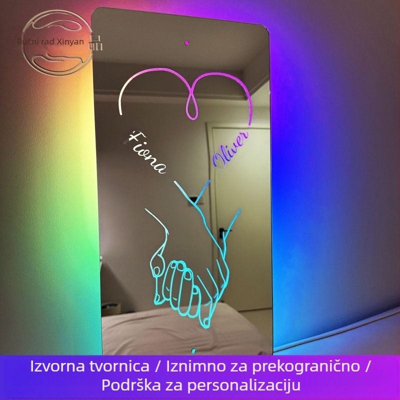 DIY Nakit Dodaci - Personalizirano Ime Gravirano, Akrilno Svjetleće Ogledalo Privjesak, Zima 2024, Xinyan Crafts