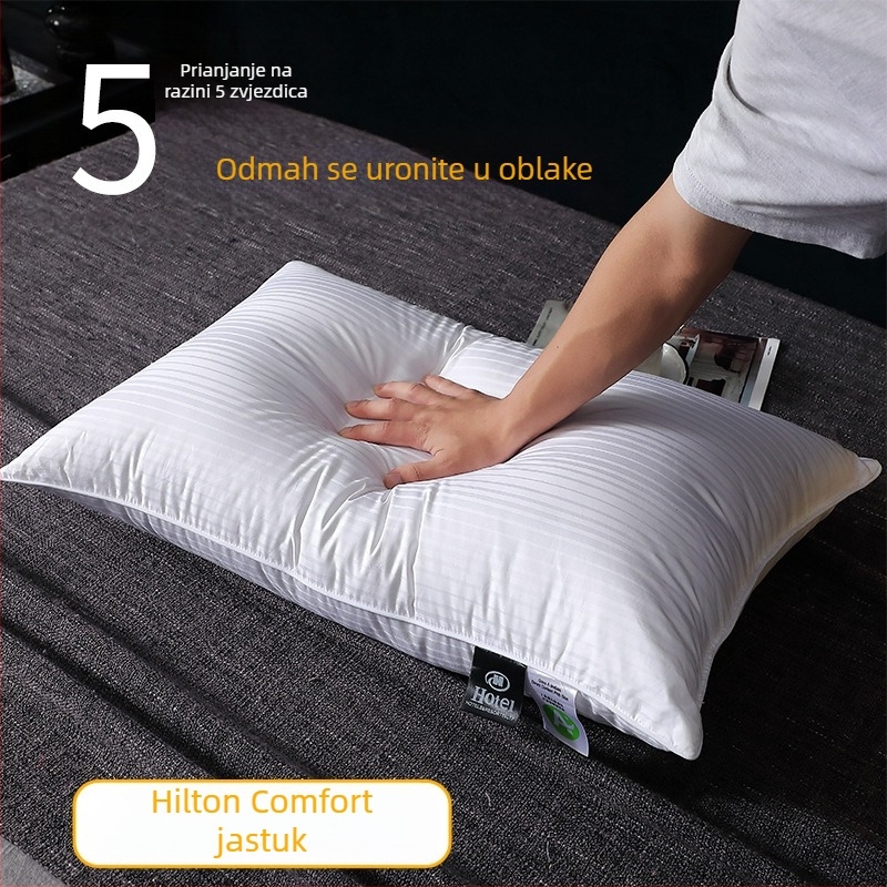 Pravokutna jastučnica s punjenjem od 100% devetotvornih vlakana, antibakterijsko vlakno, navlaka od 100% čistog pamuka, mogućnost prilagodbe