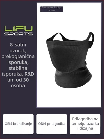 Mailton prilagodljiva maska za biciklizam s držačem na uho, otporna na vjetar, UV zaštita za planinarenje (Spandex/Nylon, Unisex)