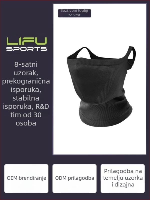 Mailton prilagodljiva maska za biciklizam s držačem na uho, otporna na vjetar, UV zaštita za planinarenje (Spandex/Nylon, Unisex)