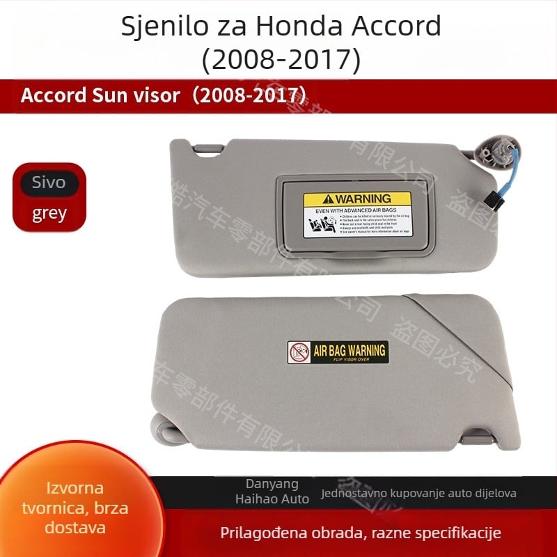 Sjenilo za sunce za Honda Accord 2008–2017, tkanina, tisk logotipa, montaža karticom, Sea