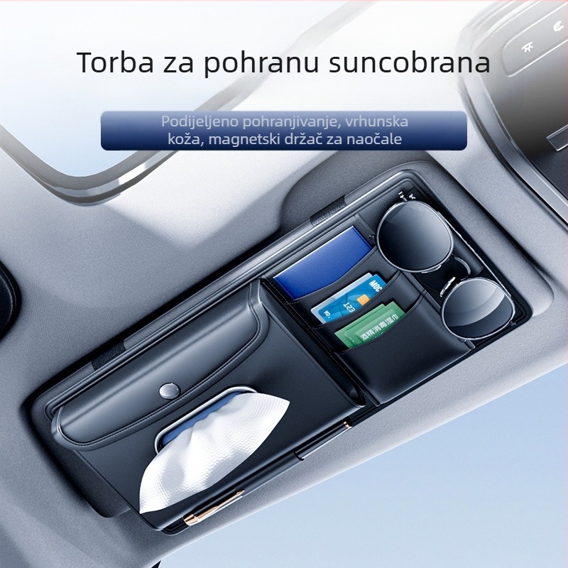 Kožni organizator za auto za sunčani vizor — držač za naočale, karte i iskaznice; Kabulun, porijeklo Guangzhou, za uporabu u automobilu