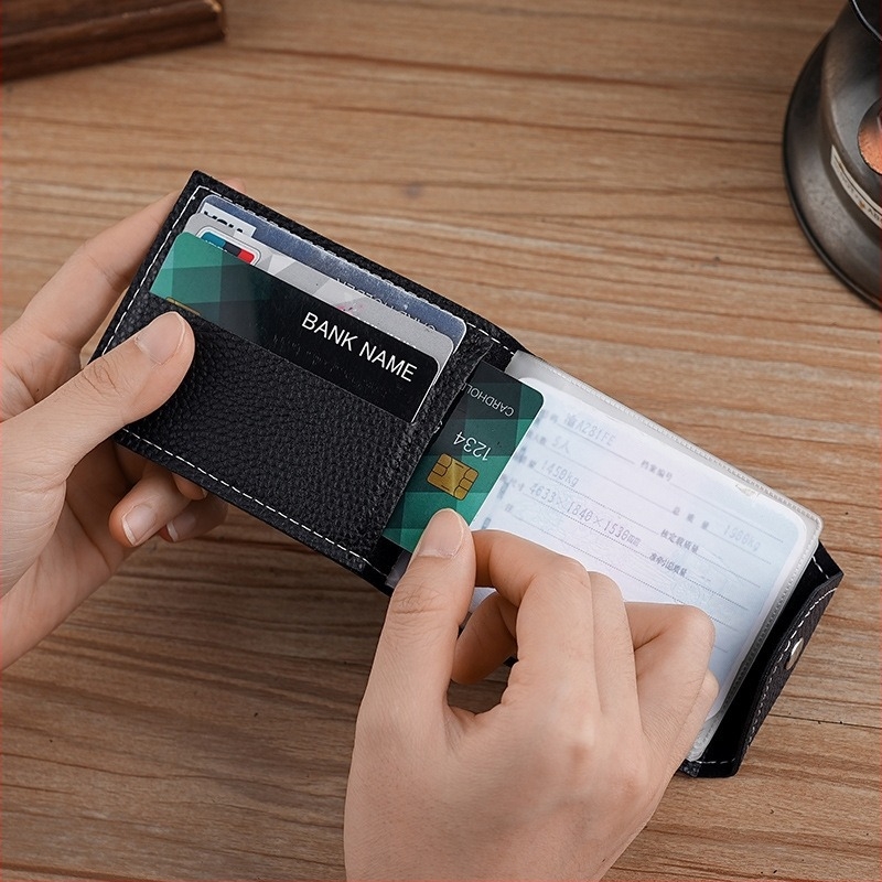 Geustos PU kožna futrola za vozačku dozvolu, unisex, s višestrukim pretincima za kartice, urbana jednostavnost