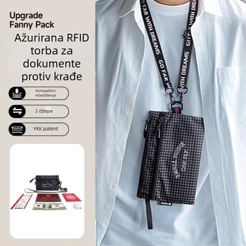 Držač putovnice na vratu s RFID zaštitom, anti-theft, multifunkcionalni organizator za putovnicu i ID