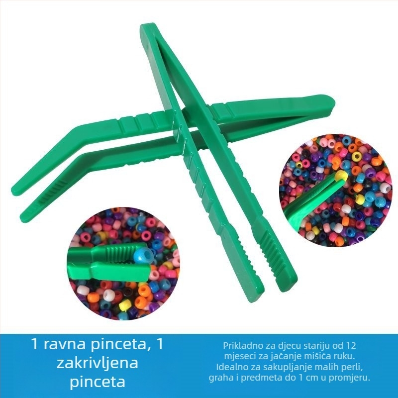 Montessori edukativna igračka: metalne kliješta za finu motoriku, kliješta za znanstveno promatranje, dob 0-2 godine