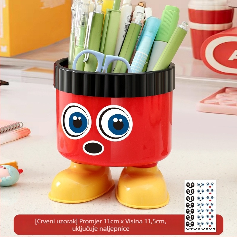 Okrugli karikatura stolni organizator i držač olovke (plastika • Oblik: okrugli • Cartoon Storage Bucket • Ispis logotipa: Da • Izvoz preko granice: Da)