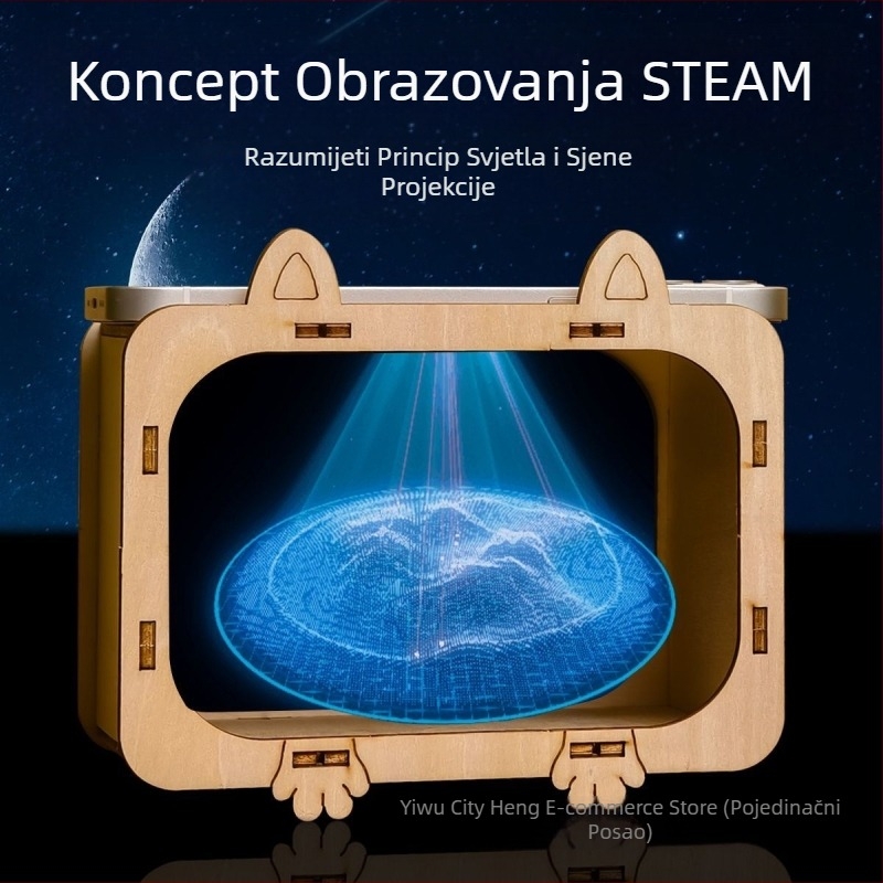 3D hologografski projekcijski set za fizičke znanosti — metalna konstrukcija, za djecu 7–14 godina.