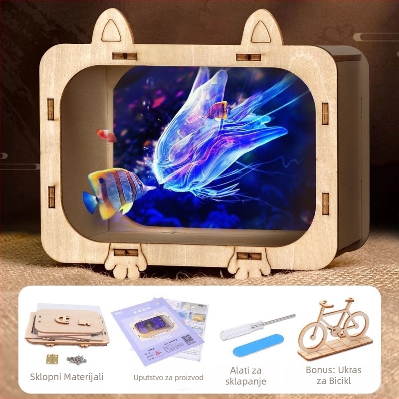 3D hologografski projekcijski set za fizičke znanosti — metalna konstrukcija, za djecu 7–14 godina.