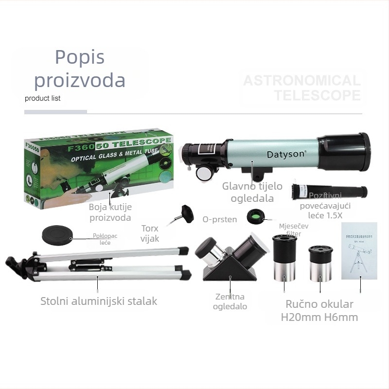 Datyson Star Dream serija 50360 refraktorski dječji astronomski teleskop, model 5T0006A