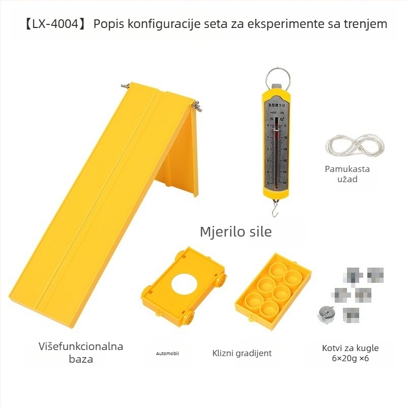 Set poluge i remenice za fizičke pokuse o trenju – učni alat