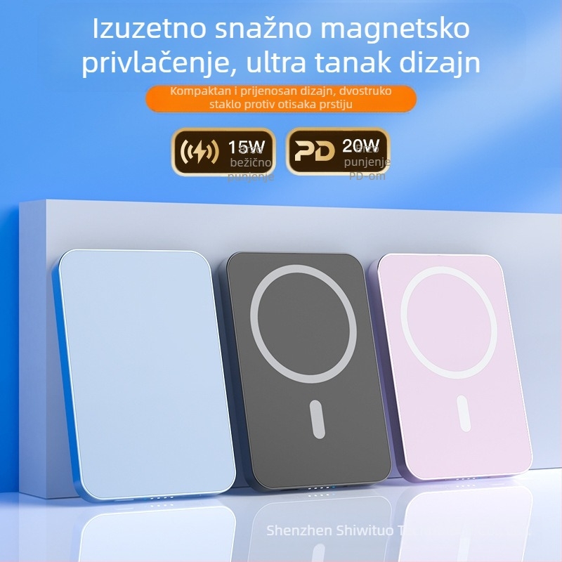 Vivito magnetska bežična power banka – 20W PD brzo punjenje, magnetsko privlačenje, Li‑polimer baterija 5000–10000mAh