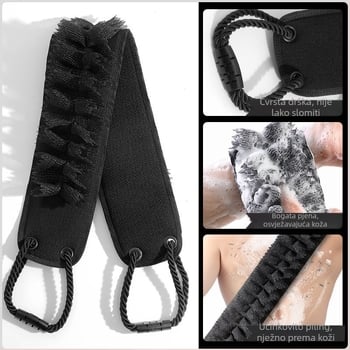 Muški četkalo za leđa – Dva u jednom, prirodni kaučuk, ultra tanak, zadana duljina