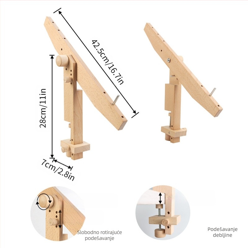 Prijenosni drveni stalak za križno vezenje s odvojivim okvirom, kod 346, ostali drveni proizvodi, moderni minimalistički stil