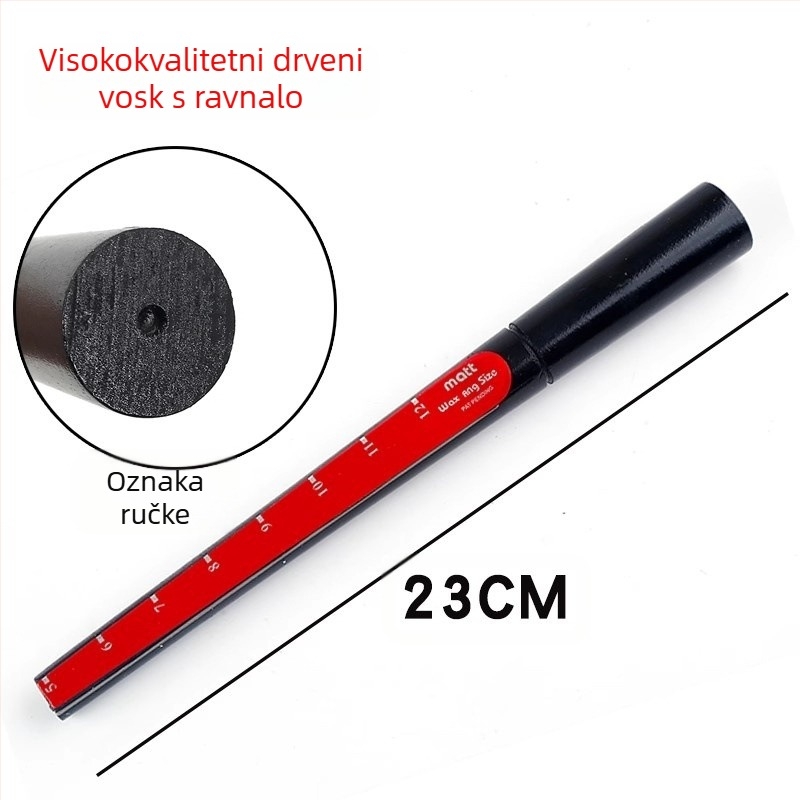 Set alata za vosak za nakit: nož za vosak, veličina prstena, unutarnji proširivač prstena, voskov cijev i alat za mjerenje veličine prstena