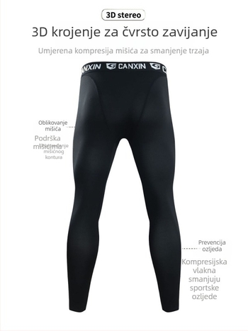 CAAXUN Kompresijske trkačke hlače – kratke, srednji struk, unisex, Milk Silk poliester (90–95%), brzo se suše, prozračne