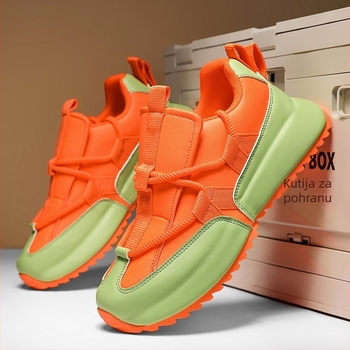 Muške sportske casual tenisice, prozrađivi PU gornji dio, pamukasta podstava, gumena potplat, prednje vezivanje, zaobljeni nos