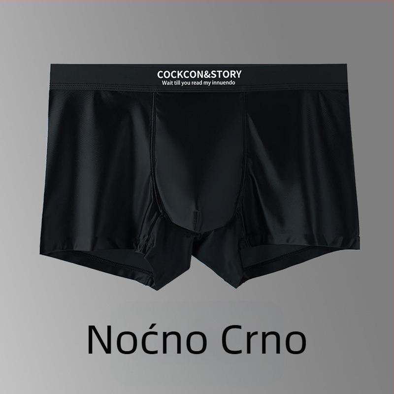 Bezšivne muške bokserice od najlona, pletene, s podstavom od viskoze 80–90%, srednji pojas