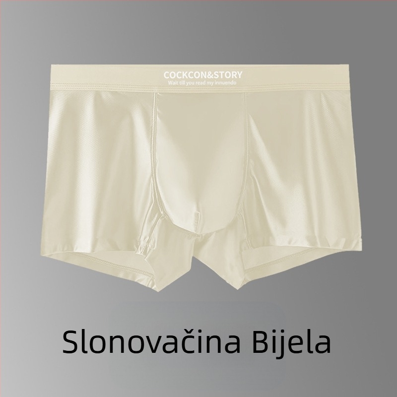 Bezšivne muške bokserice od najlona, pletene, s podstavom od viskoze 80–90%, srednji pojas