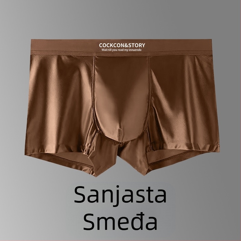 Bezšivne muške bokserice od najlona, pletene, s podstavom od viskoze 80–90%, srednji pojas