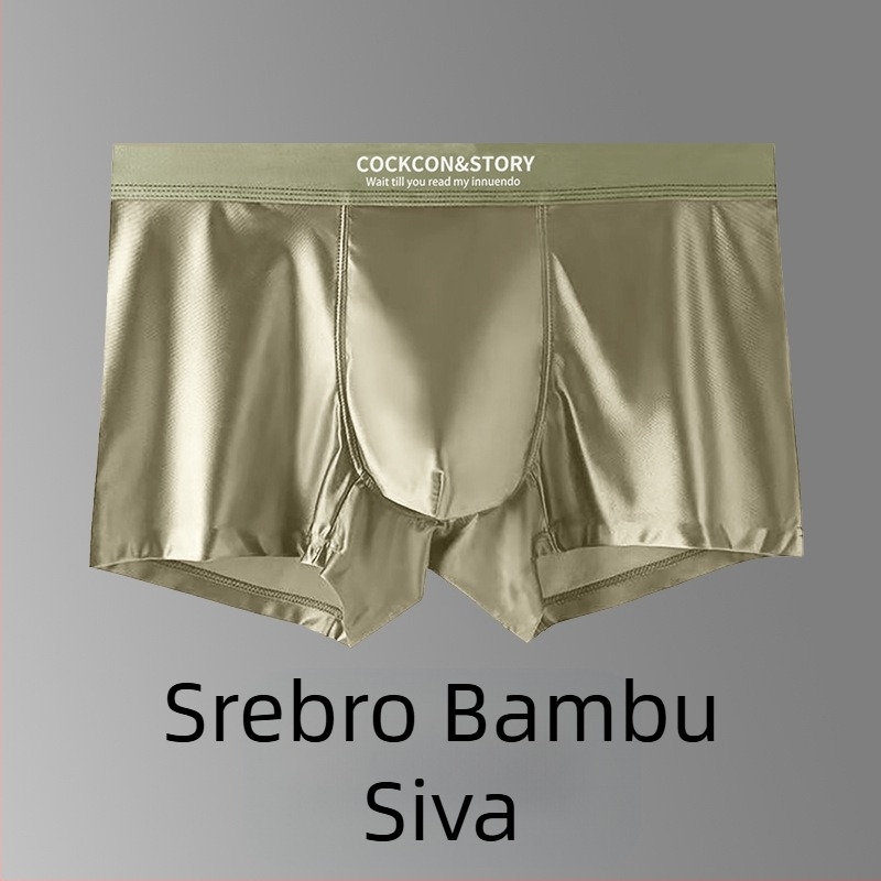 Bezšivne muške bokserice od najlona, pletene, s podstavom od viskoze 80–90%, srednji pojas