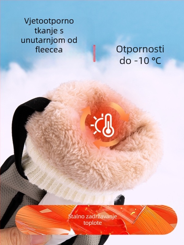 Skijaške rukavice za muškarce, žene i djecu – flis podstavljene, deblje, poliester, Proizvodni kod 54741