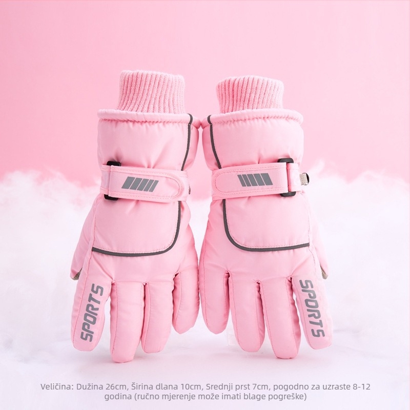 Skijaške rukavice za muškarce, žene i djecu – flis podstavljene, deblje, poliester, Proizvodni kod 54741