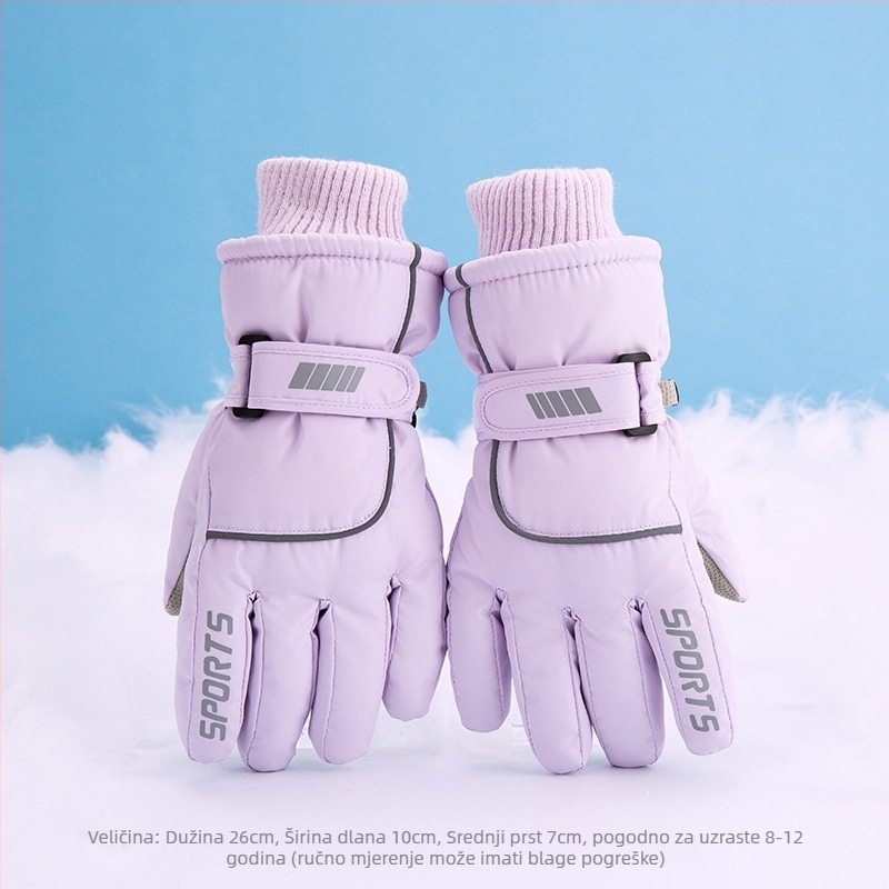Skijaške rukavice za muškarce, žene i djecu – flis podstavljene, deblje, poliester, Proizvodni kod 54741