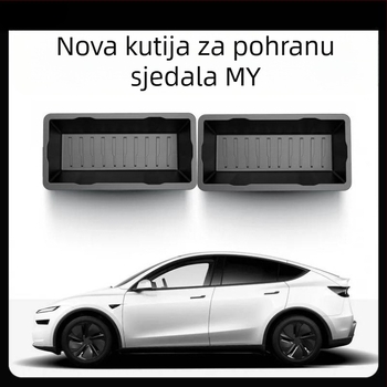 Kutija za pohranu ispod sjedala s izvlačnim dizajnom za osvježeni Tesla Model Y – interijer dodatak, plastika, prilagodljiv, moguć ispis logotipa, SKU 30ZH8394492307