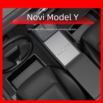 Kutija za pohranu ispod sjedala s izvlačnim dizajnom za osvježeni Tesla Model Y – interijer dodatak, plastika, prilagodljiv, moguć ispis logotipa, SKU 30ZH8394492307