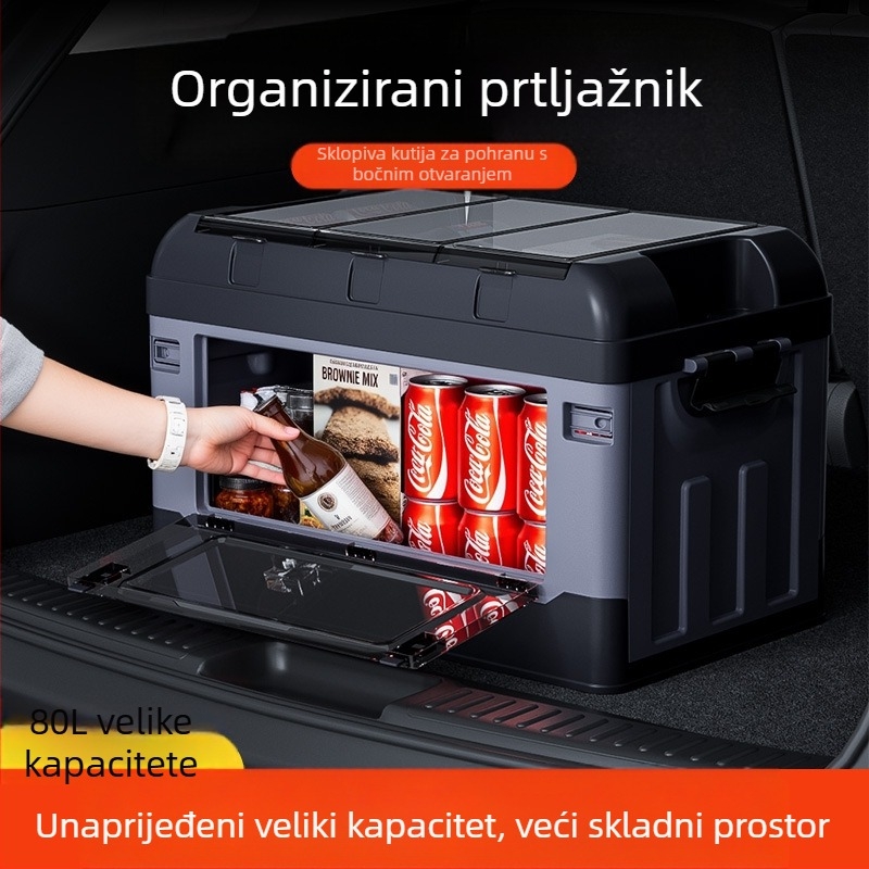 Kutija za skladištenje prtljažnika - sklopiva, bočno otvaranje, kožna, univerzalna kompatibilnost