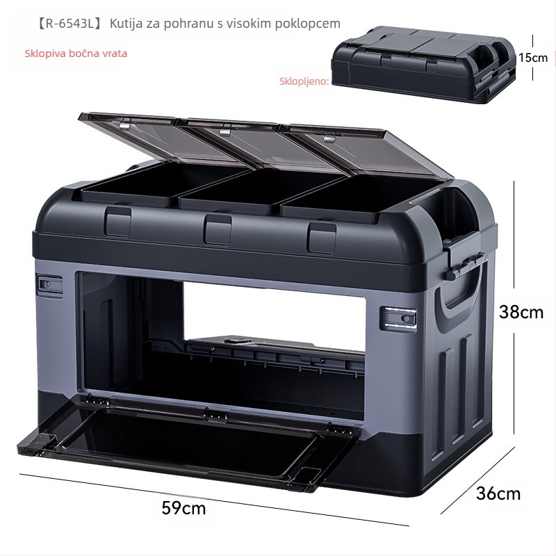 Kutija za skladištenje prtljažnika - sklopiva, bočno otvaranje, kožna, univerzalna kompatibilnost