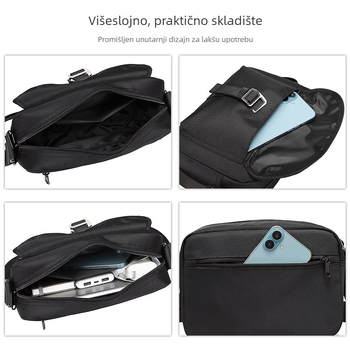 Muška torba preko ramena u japanskom stilu, najlon, vodootporna, prostor za 10-inčni laptop, casual putovanje