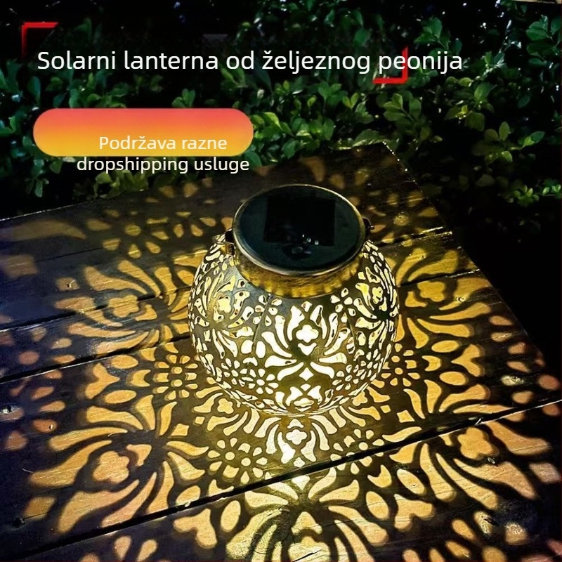 Solarni viseći lanterna – LED lampice, IP44, 1W, 1.2V, trajanje 6–12h