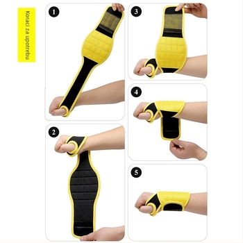 Magnetska narukvica s Velcro trakom – alat za podizanje vijaka, čavala i bušilica – snažan magnet, najlonska konstrukcija, mješavina najlona i poliestera, industrijska uporaba, Neutral brend