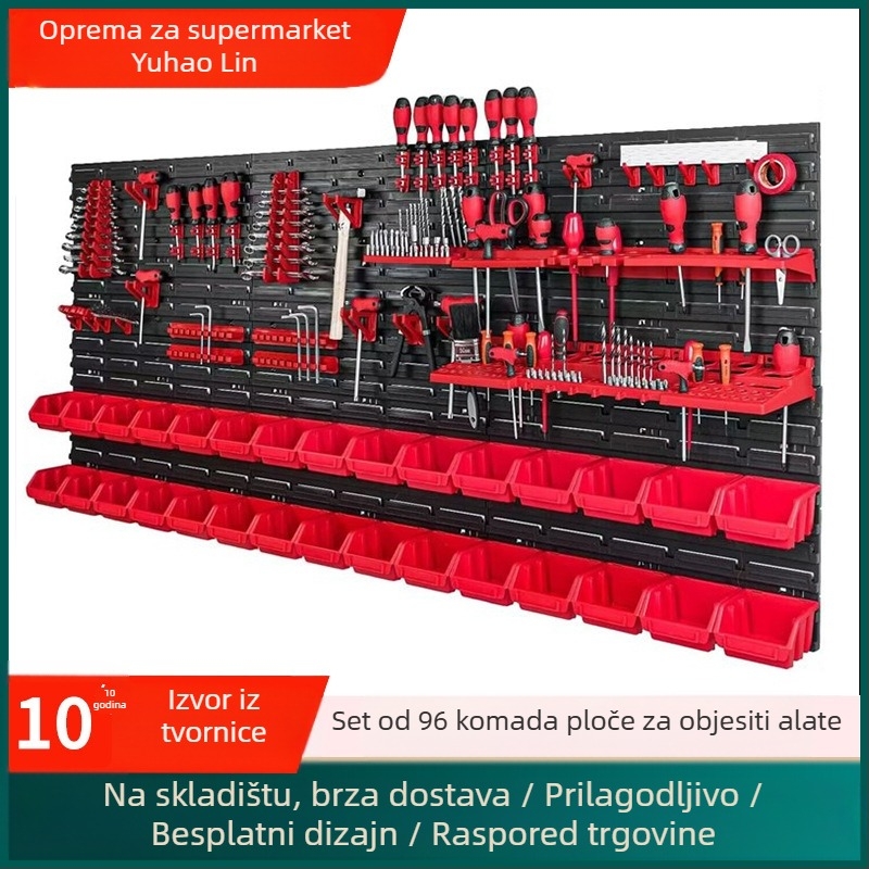 Set pegboarda za alat — Višenamjenski organizator plastičnih dijelova, 96 komada