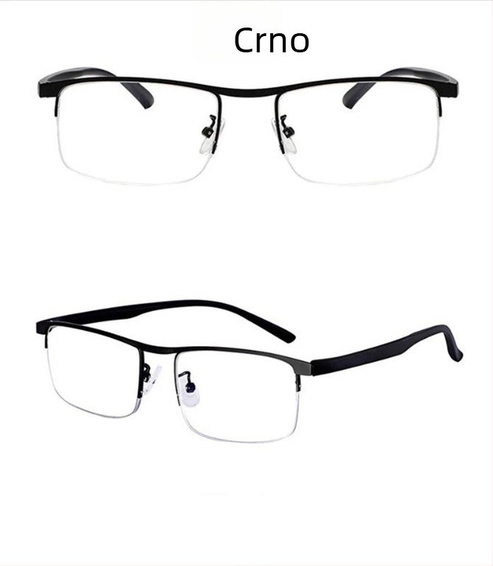 Naočale za čitanje s lećama od smole, metalni polu-okvir, kvadratni dizajn