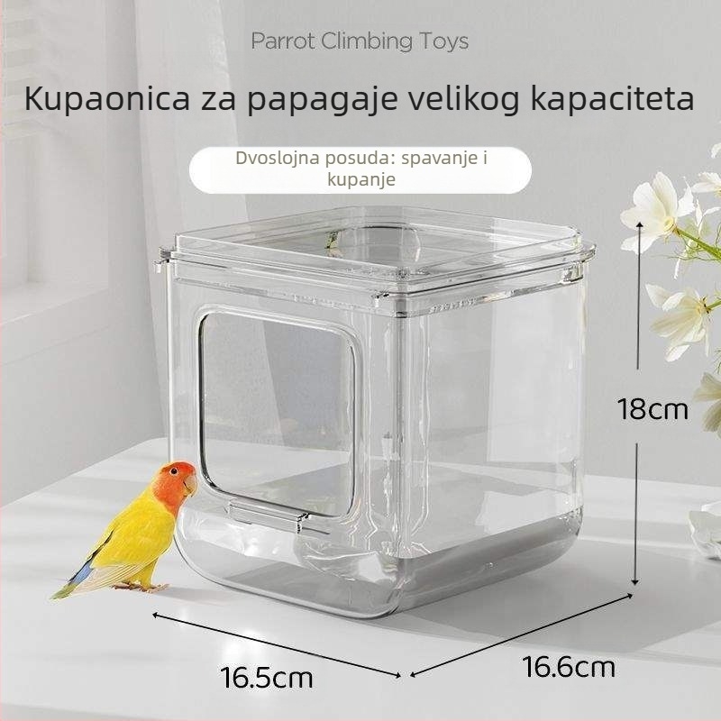 Kupaonica za papigu s dizajnom protiv prskanja, marka Shouai, model 1007365976, za ptice