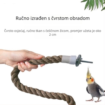 Ptičja penjačka od jutovine s usisnom čašom, za odrasle ptice, dodatak za kavez