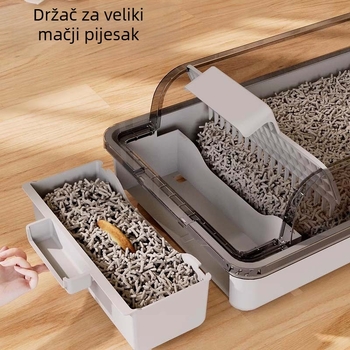 Kutija za mačji pijesak – otporna na prskanje, poluzatvoren dizajn, deodorirajući PVC materijal, šifra proizvoda F99T96TJ66MS57