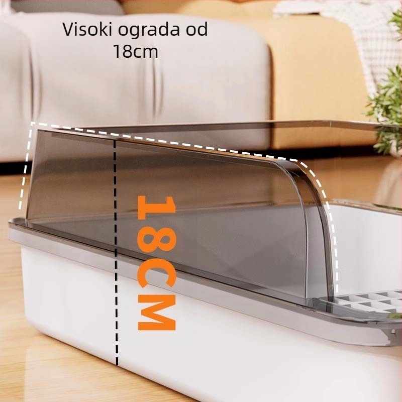 Kutija za mačji pijesak – otporna na prskanje, poluzatvoren dizajn, deodorirajući PVC materijal, šifra proizvoda F99T96TJ66MS57