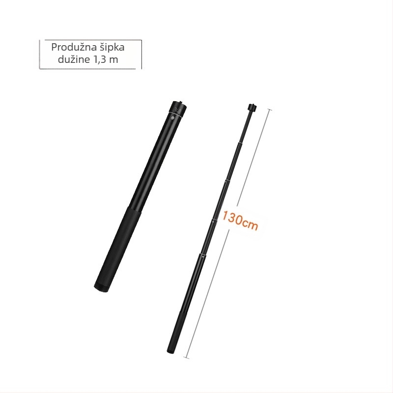 Produžni štap za stabilizator kamere | Aluminijska legura + silikon | 5-sekcijski dizajn | Univerzalna kompatibilnost | Model yc03 | Maksimalno opterećenje 2–5 kg